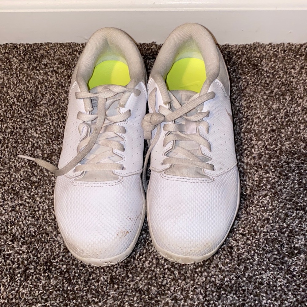 White Nike cheer shoes